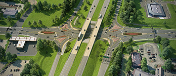 Aerial rendering of the future Exit 16
