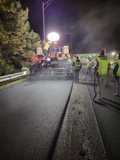 Paving operations throughout the project area.