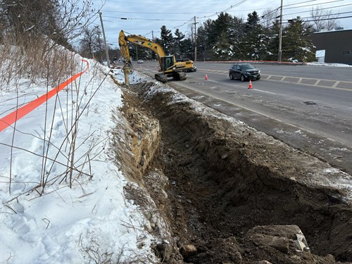 Ledge removal along U.S. 2/7 between Hercules Drive and Rathe Road.