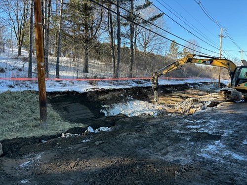 Ledge removal along U.S. 2/7 between Hercules Drive and Rathe Road.