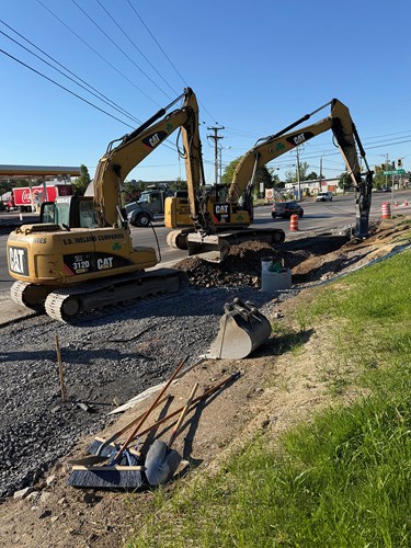 Crews widen U.S. 2/7 within the Exit 16 Interchange.