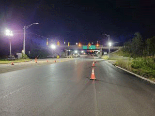 Paving operations throughout the project area.