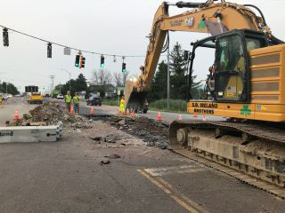 Crews continue installing duct bank along U.S. 2/7.