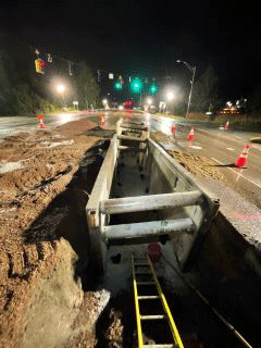 Crews continue installing duct bank along U.S. 2/7.