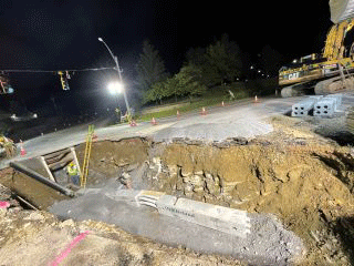 Crews continue installing duct bank along U.S. 2/7.