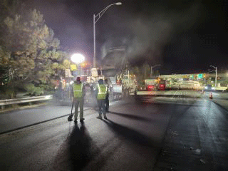 Paving operations throughout the project area.