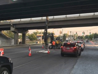 Crews working to install underground utilities along U.S. Route 2/7.