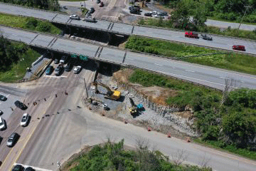 Crews continue working to install underground utilities throughout the project area.