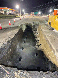 Crews continue installing duct bank along U.S. 2/7.