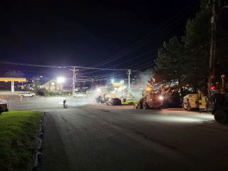 Paving operations throughout the project area.