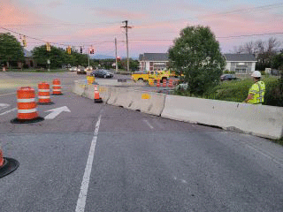 Utilities are onsite connecting the existing utilities to the new utility duct banks along Mountain View Drive.